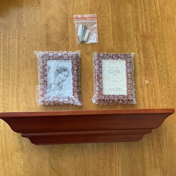 NEW CARR Walnut Ledge Floating Shelve 2 Frame Set - Picture 3 of 10